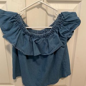 Off the shoulder denim top